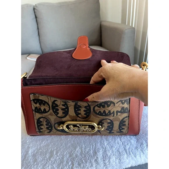 COACH Guang Yu JADE SIG CC REXY Print Flap Shoulder X-body Bag Leather